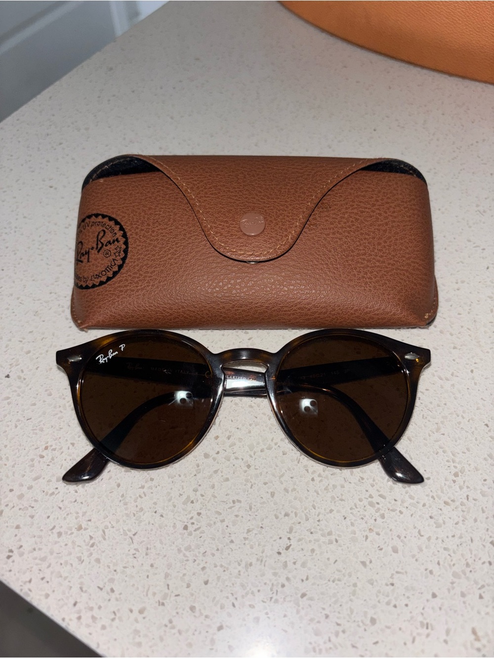 Ray-Ban Tortoiseshell Frame Sunglasses with Brown Lenses